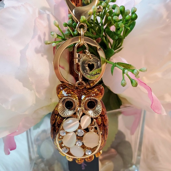 GreenSnooker Accessories - 3D Rhinestone Owl Crystal Purse Bag Key Chain